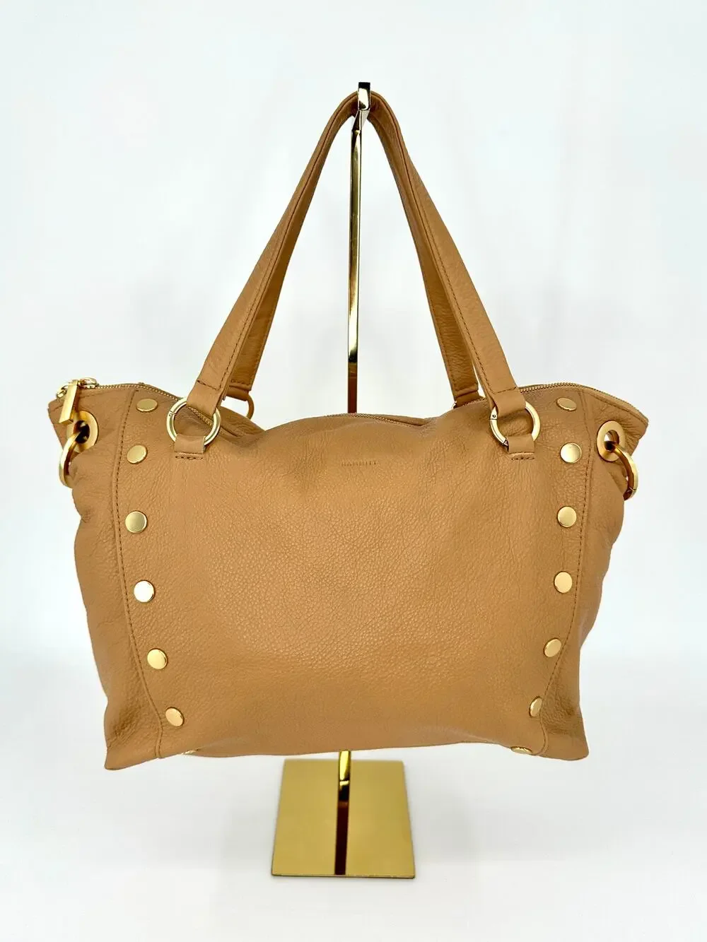 Hammitt Daniel Large Tan Toast Leather Studded Tote Brushed Gold Hardware NWT